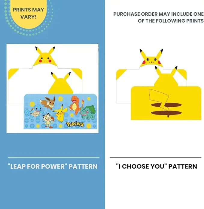 Kids Cartoon Pikachu Hooded Towel Wrap 24x50 Inch Microfiber Terry Beach Pool - Image 6