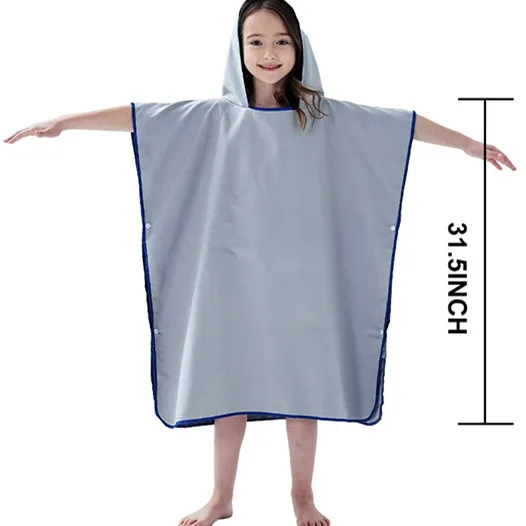 Kids Sports Pattern Hooded Poncho and Beach Towel Quick-Dry Lightweight Compressed - Image 2