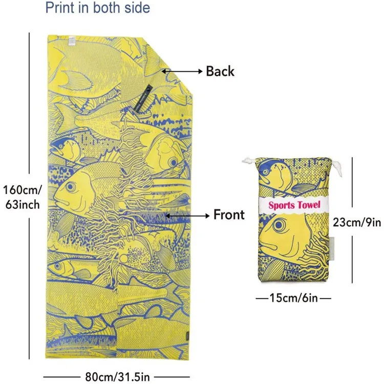Large Lightweight Microfiber Beach Towel Digital Print Sports Pattern Compressed Budget-Friendly - Image 3