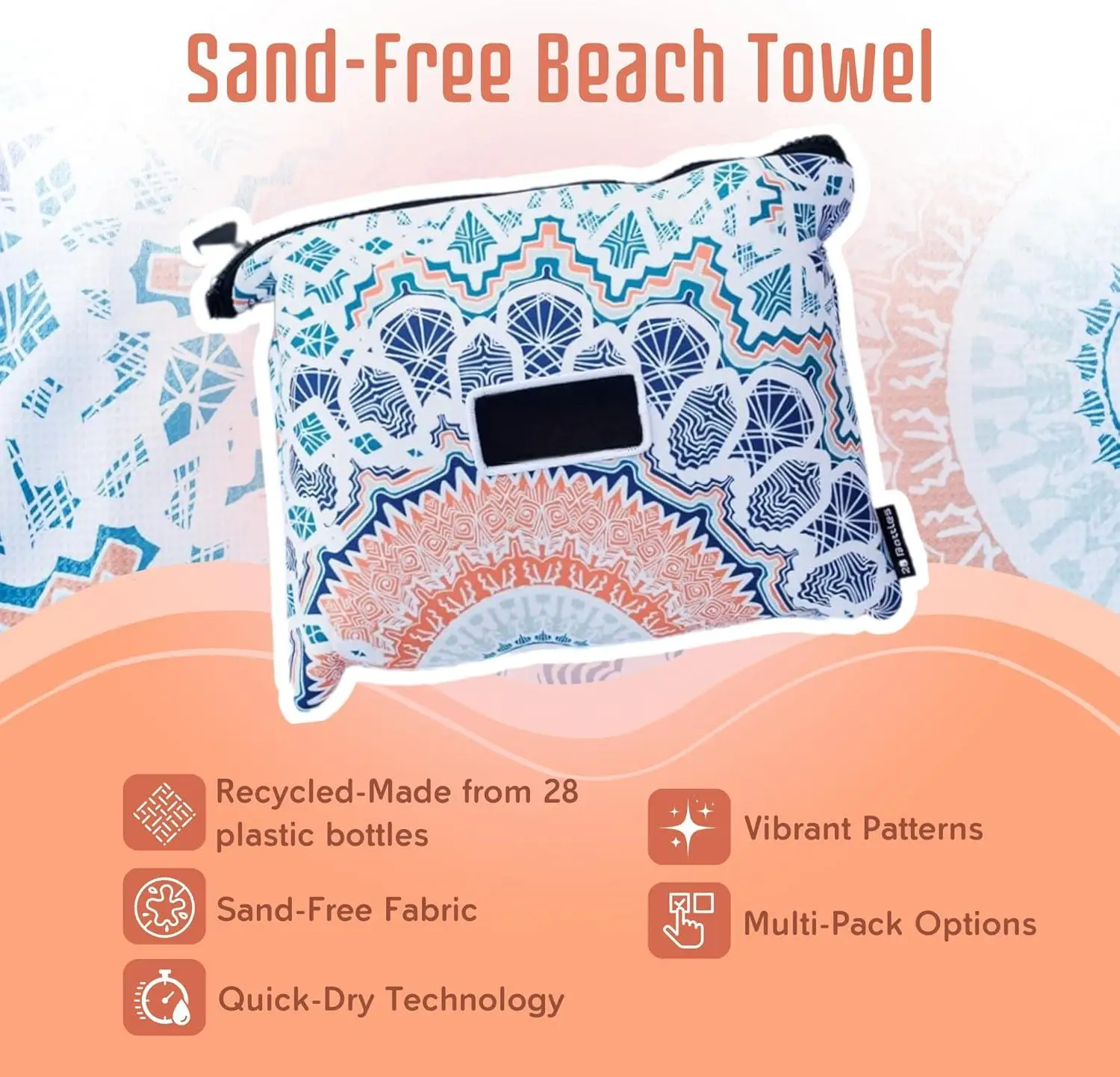 Large Microfiber Beach Towel Blanket Quick-Dry Sand-Free High-Absorbency Adult - Image 2