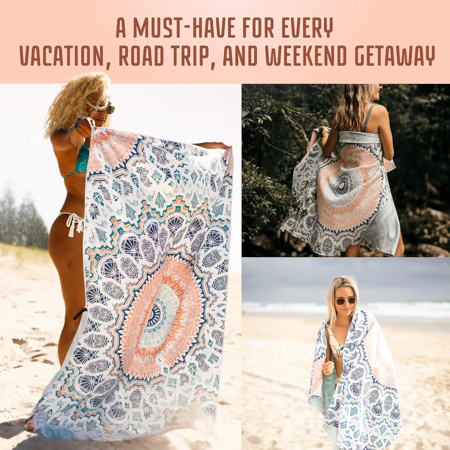 Large Microfiber Beach Towel Blanket Quick-Dry Sand-Free High-Absorbency Adult - Image 6