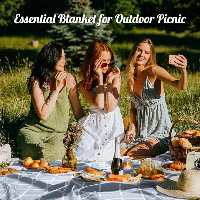 Large Waterproof Sandfree Picnic Blanket - Thick Microfiber Beach Mat with Stakes and Strap - Image 6