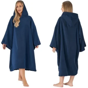 Lightweight Quick-Dry Microfiber Hooded Robe - Compact Adult Sports Poncho