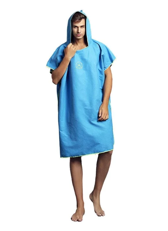 Lightweight Quick-Dry Microfiber Hooded Robe - Compact Adult Sports Poncho - Image 5