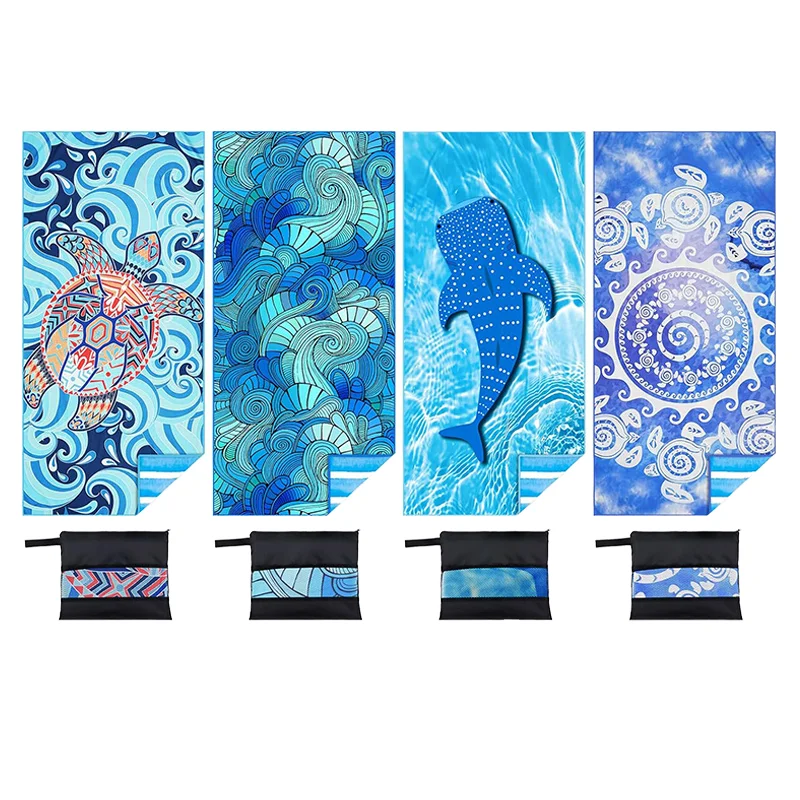 Lightweight Quick Dry Sand Free Microfiber Beach Towel Portable Travel