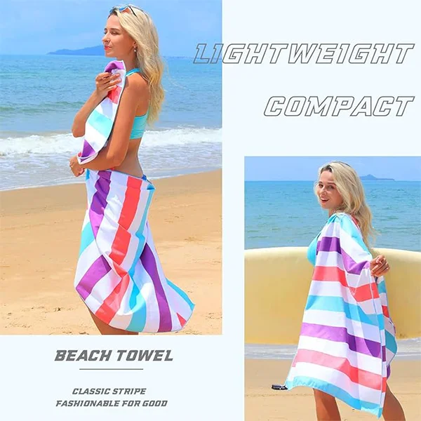 Lightweight Sandfree Beach Towel Soft Highly Absorbent Outdoor Swim Towel - Image 5