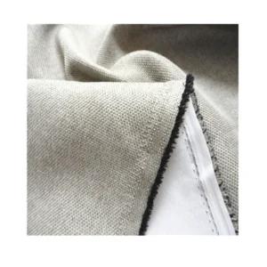 Luxury 100 Percent Polyester Linen Blackout Curtain Fabric Woven Twill Flame Retardant