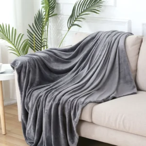 Luxury Custom Soft Reversible Flannel Blanket Wholesale Knitted Towel Polyester Fleece Winter Warm Throws Plain Style
