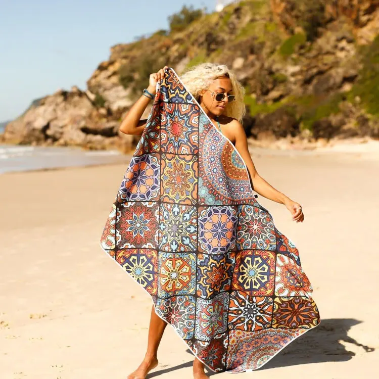 Luxury Large Quick Dry Sand Free Beach Towel Ultra Soft Lightweight Polyester Custom - Image 2
