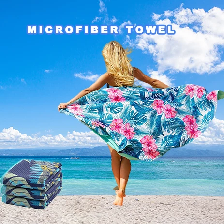 Luxury Sand-Free Microfiber Gym and Beach Swim Towels Custom Logo Lightweight