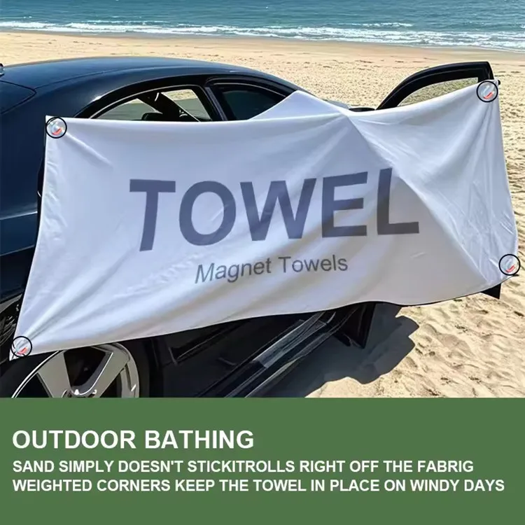 Magnetic Super Absorbent Microfiber Beach Towel Quick-Dry Sand Free Travel Camping Cartoon - Image 6