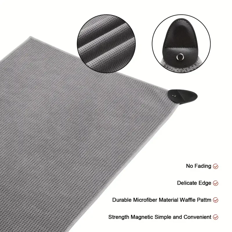 Magnetic Waffle Weave Microfiber Golf Towel for Sublimation Blank - Image 2