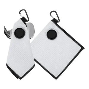 Magnetic Waffle Weave Microfiber Golf Towel with Carabiner Fast Drying