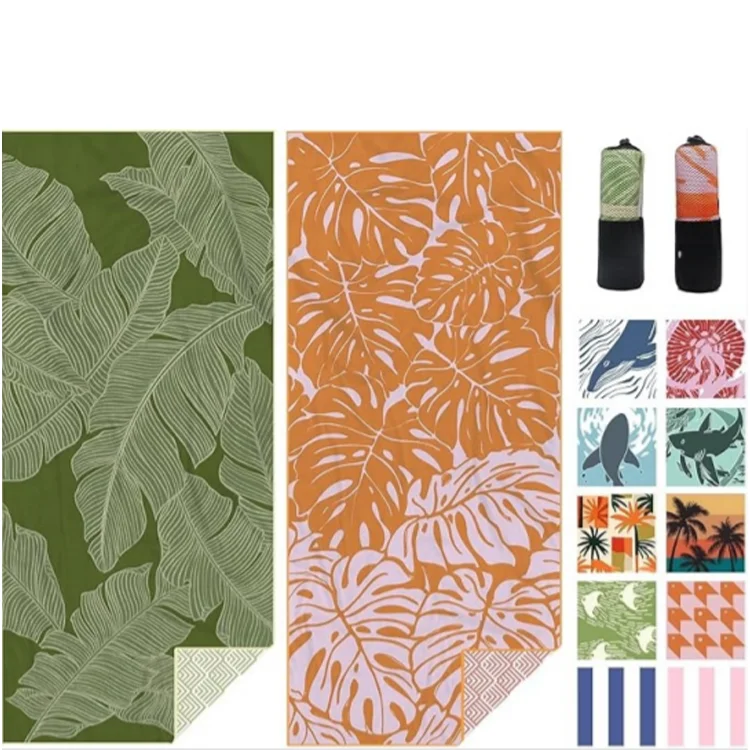 Microfiber Beach Towel Sand Free Quick Dry Super Absorbent Soft Lightweight Summer Vacation Wholesale
