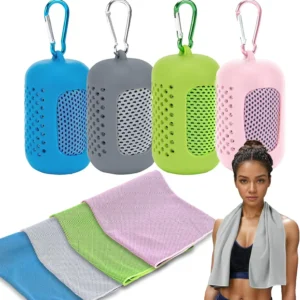 Microfiber Fitness Towel Soft Cooling Breathable Gym Ice Towel with Bag for Workout Yoga Sport