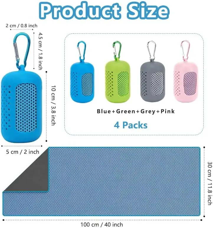 Microfiber Fitness Towel Soft Cooling Breathable Gym Ice Towel with Bag for Workout Yoga Sport - Image 2