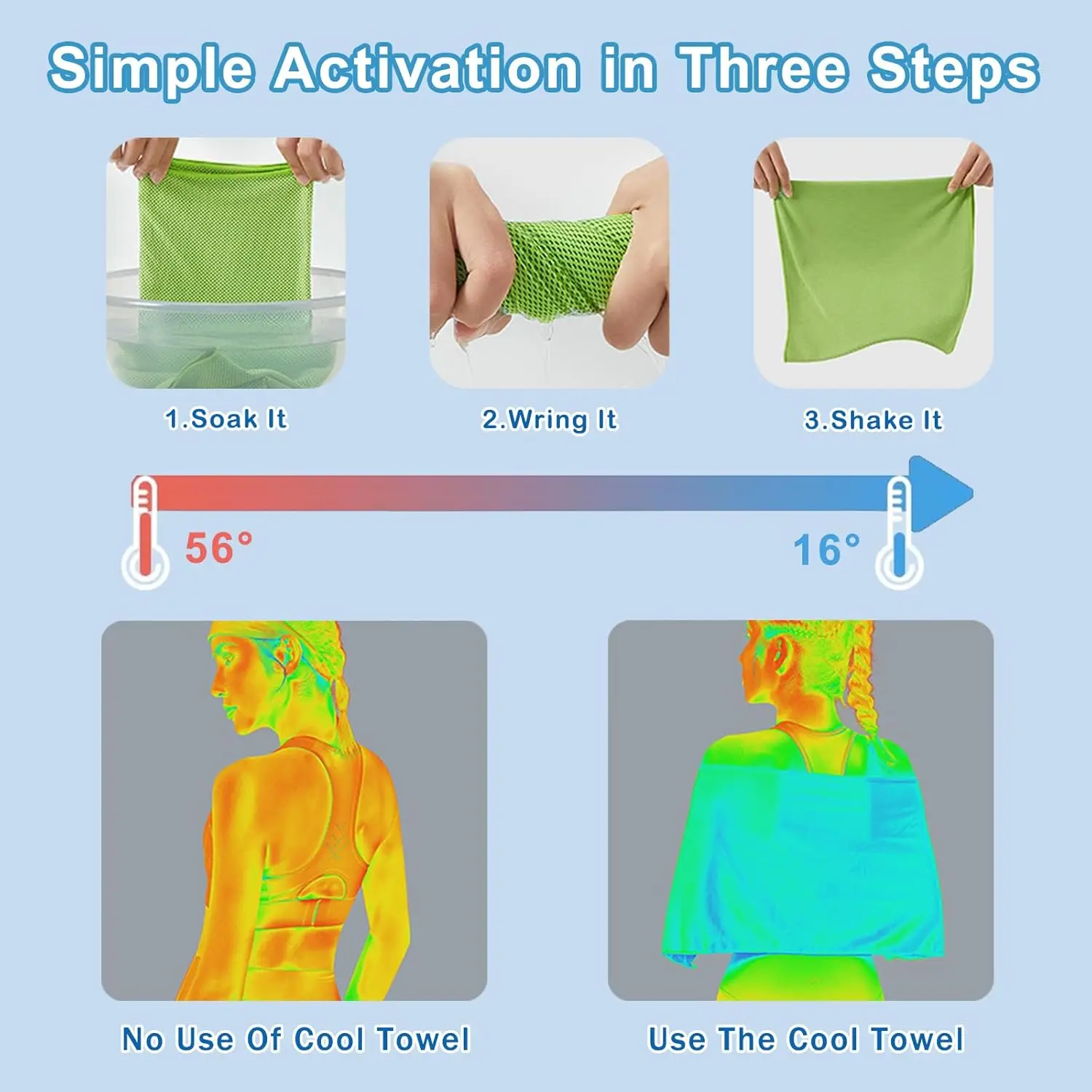 Microfiber Fitness Towel Soft Cooling Breathable Gym Ice Towel with Bag for Workout Yoga Sport - Image 3