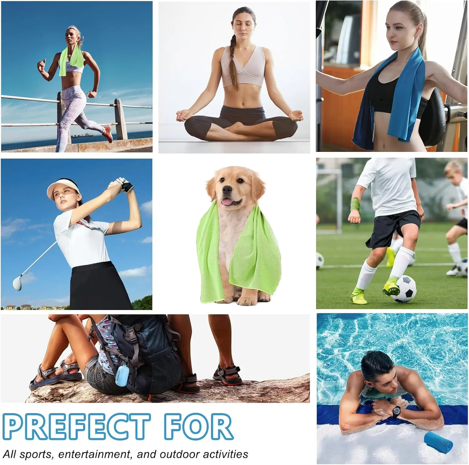 Microfiber Fitness Towel Soft Cooling Breathable Gym Ice Towel with Bag for Workout Yoga Sport - Image 6