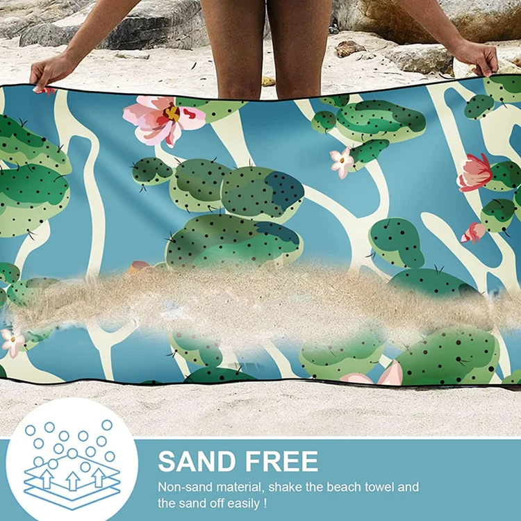 Microfiber Oversize Towel Lightweight Quick Dry Sand-Free for Beach Gym Camping - Image 3