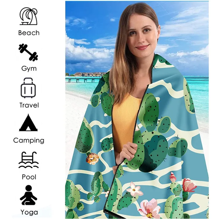 Microfiber Oversize Towel Lightweight Quick Dry Sand-Free for Beach Gym Camping - Image 6