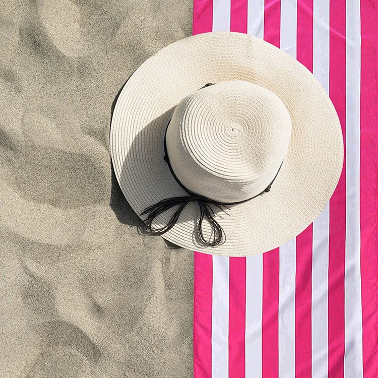 Microfiber Oversized Beach Towel Quick Dry Lightweight Stripe Sand-Free Travel - Image 4