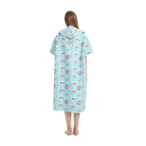 Microfiber Quick Dry Hooded Poncho Robe Lightweight Easy Carry