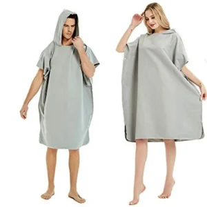 Microfiber Quick-Dry Lightweight Swim Robe with Hood 30 Colors Antimicrobial Surfing Cover No MOQ