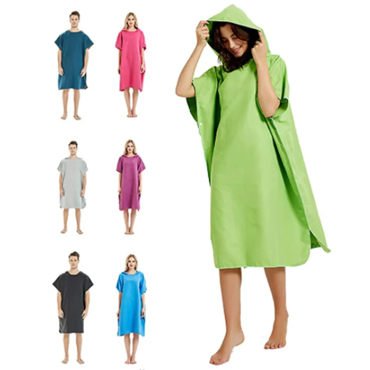Microfiber Quick-Dry Lightweight Swim Robe with Hood 30 Colors Antimicrobial Surfing Cover No MOQ - Image 3
