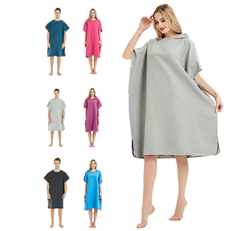 Microfiber Quick-Dry Lightweight Swim Robe with Hood 30 Colors Antimicrobial Surfing Cover No MOQ - Image 4