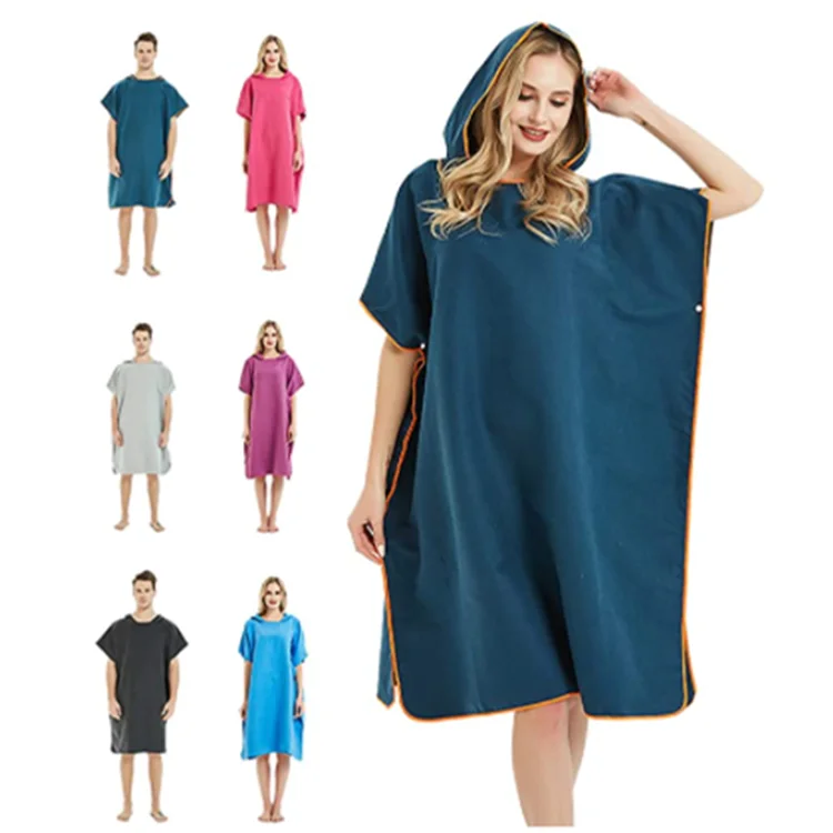 Microfiber Quick-Dry Lightweight Swim Robe with Hood 30 Colors Antimicrobial Surfing Cover No MOQ - Image 5