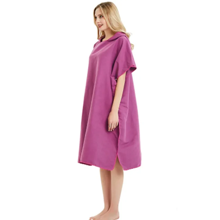 Microfiber Quick-Dry Lightweight Swim Robe with Hood 30 Colors Antimicrobial Surfing Cover No MOQ - Image 6