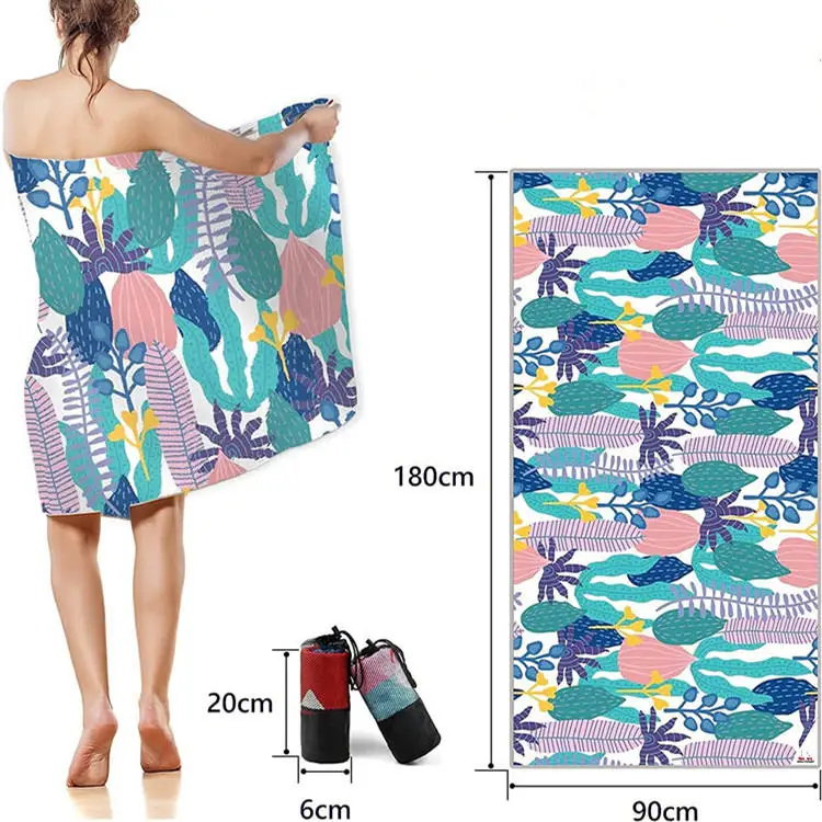 Microfiber Sand-Free Beach Towel Quick Dry Oversize with Pocket for Outdoor Use - Image 3