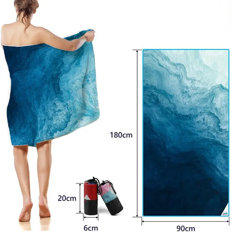Microfiber Sand-Free Beach Towel Quick Dry Oversize with Pocket for Outdoor Use - Image 4