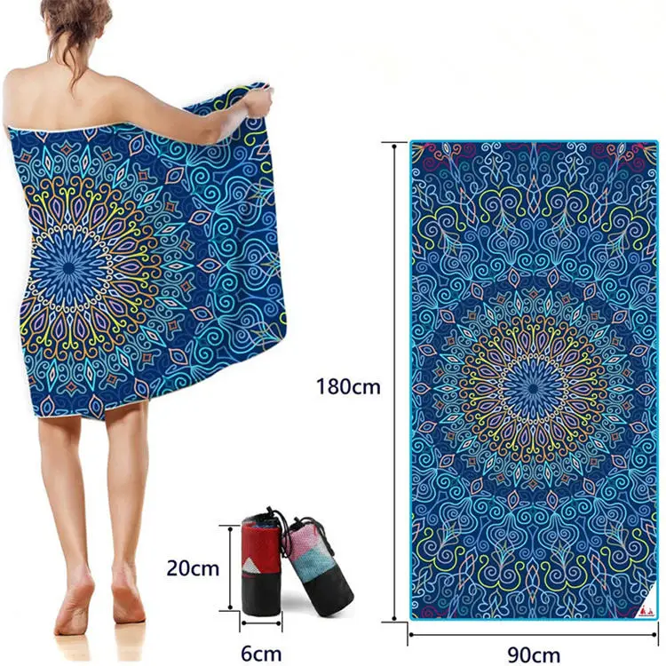 Microfiber Sand-Free Beach Towel Quick Dry Oversize with Pocket for Outdoor Use - Image 5