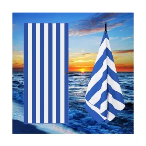 Microfiber Striped Sand Free Beach Towel Fast Drying Lightweight Travel