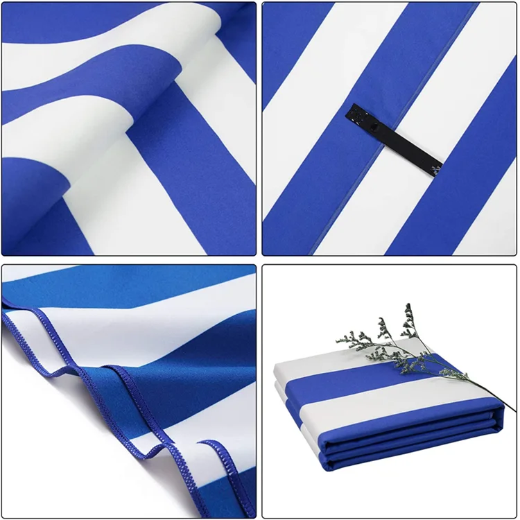 Microfiber Striped Sand Free Beach Towel Fast Drying Lightweight Travel - Image 3