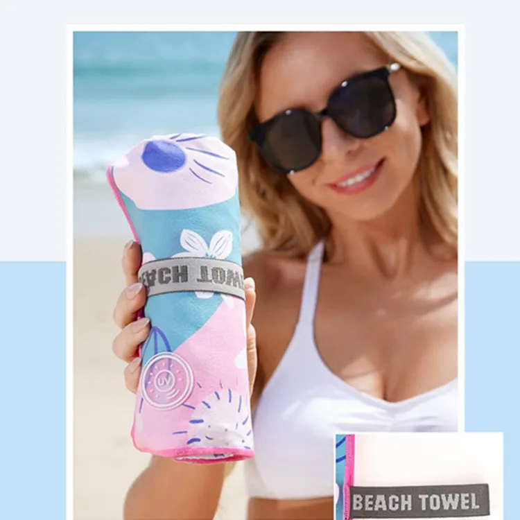 Microfiber Suede Extra Large Beach Towel Sand-Free Quick Dry Printed Carry Bag for Men Women Sports - Image 5