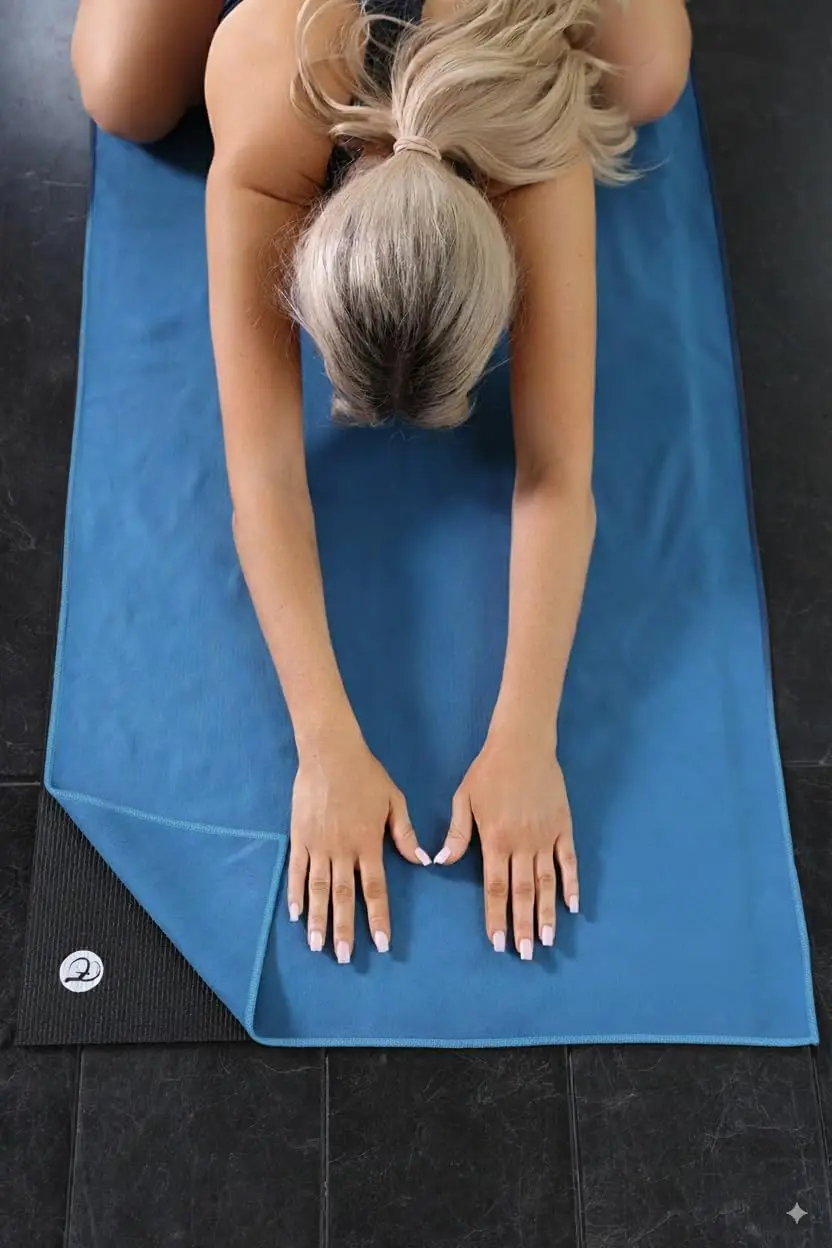 Microfiber Suede Hot Yoga Towel Roll Non-slip Grip Dots Custom Logo - Image 4