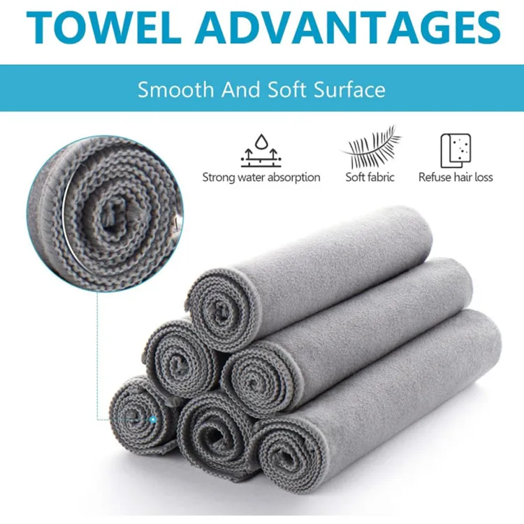 Microfiber Suede Towel Super Absorbent Quick Dry Antimicrobial Custom Logo - Image 4