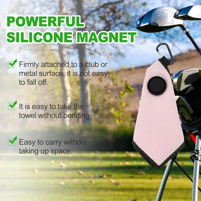 Microfiber Waffle Golf Towel with Carabiner Clip Absorbent Quick Dry Cleaning - Image 2