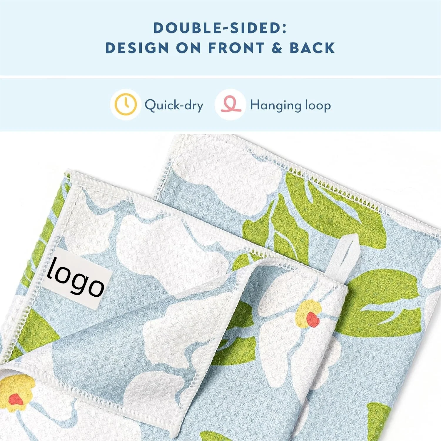 Microfiber Waffle Weave Dish Towel Quick-Dry Absorbent Custom Pattern Sustainable - Image 4