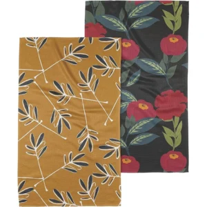 Microfiber Waffle Weave Printed Tea Towel 350-400gsm Sublimation Kitchen Towel