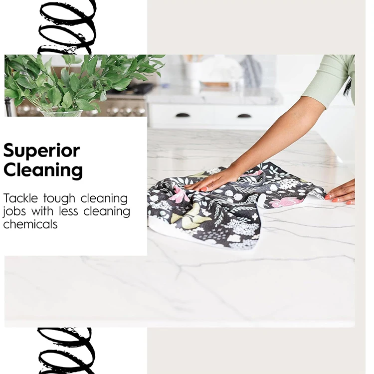Microfiber Waffle Weave Printed Tea Towel 350-400gsm Sublimation Kitchen Towel - Image 6