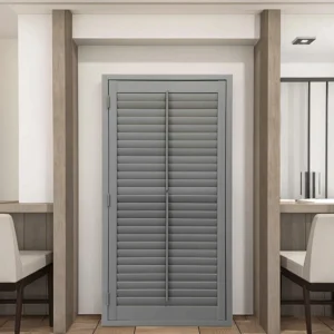 Modern Basswood Window Shutter Middle Rod Design Hotel Supplier