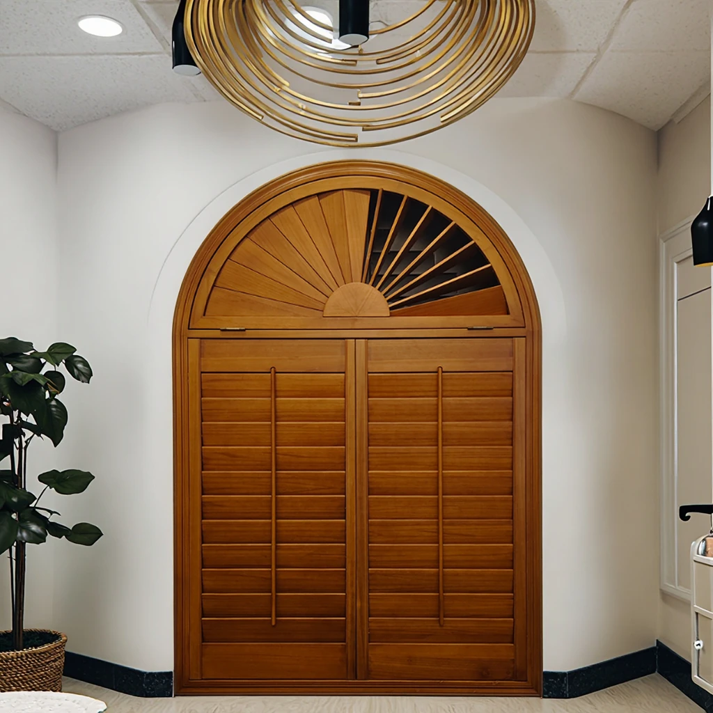 Modern Design Wood Shutter Irregular Shaped Stained Color Horizontal Hotels - Image 2