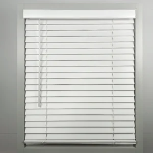 Modern Minimalist Cordless Wood Blinds - Easy Pull-Free Operation Smooth Adjustment White for Home Use