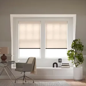 Motorised Roller Shades Custom Size 100 Percent Polyester Fiber Blackout Blinds for Home