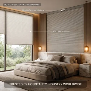 Motorized Honeycomb Blinds Thermal Insulated Electric Blackout Shades for Home Office