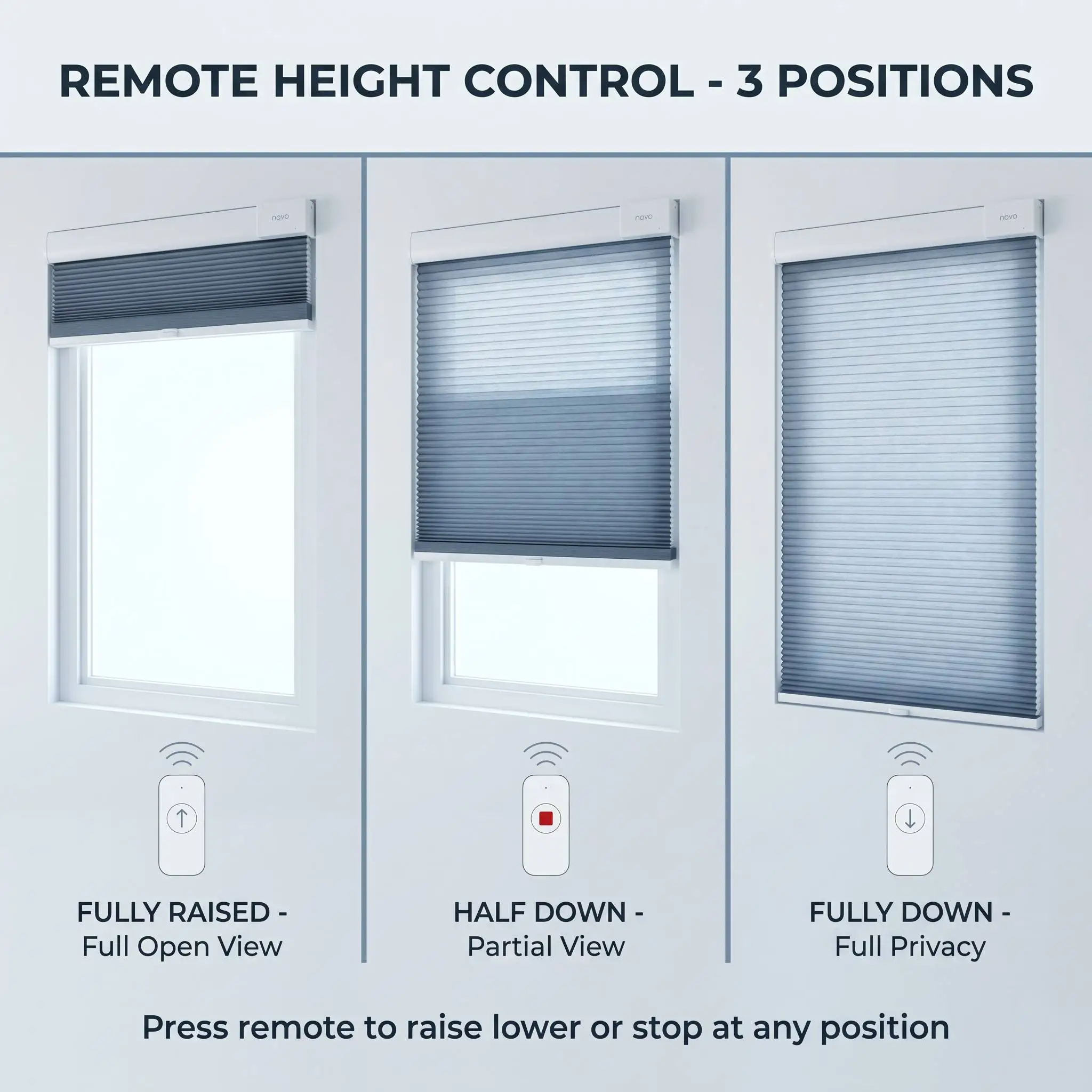 Motorized Polyester Honeycomb Blinds Cordless Custom Size Thermal Insulation Anti-UV - Image 2