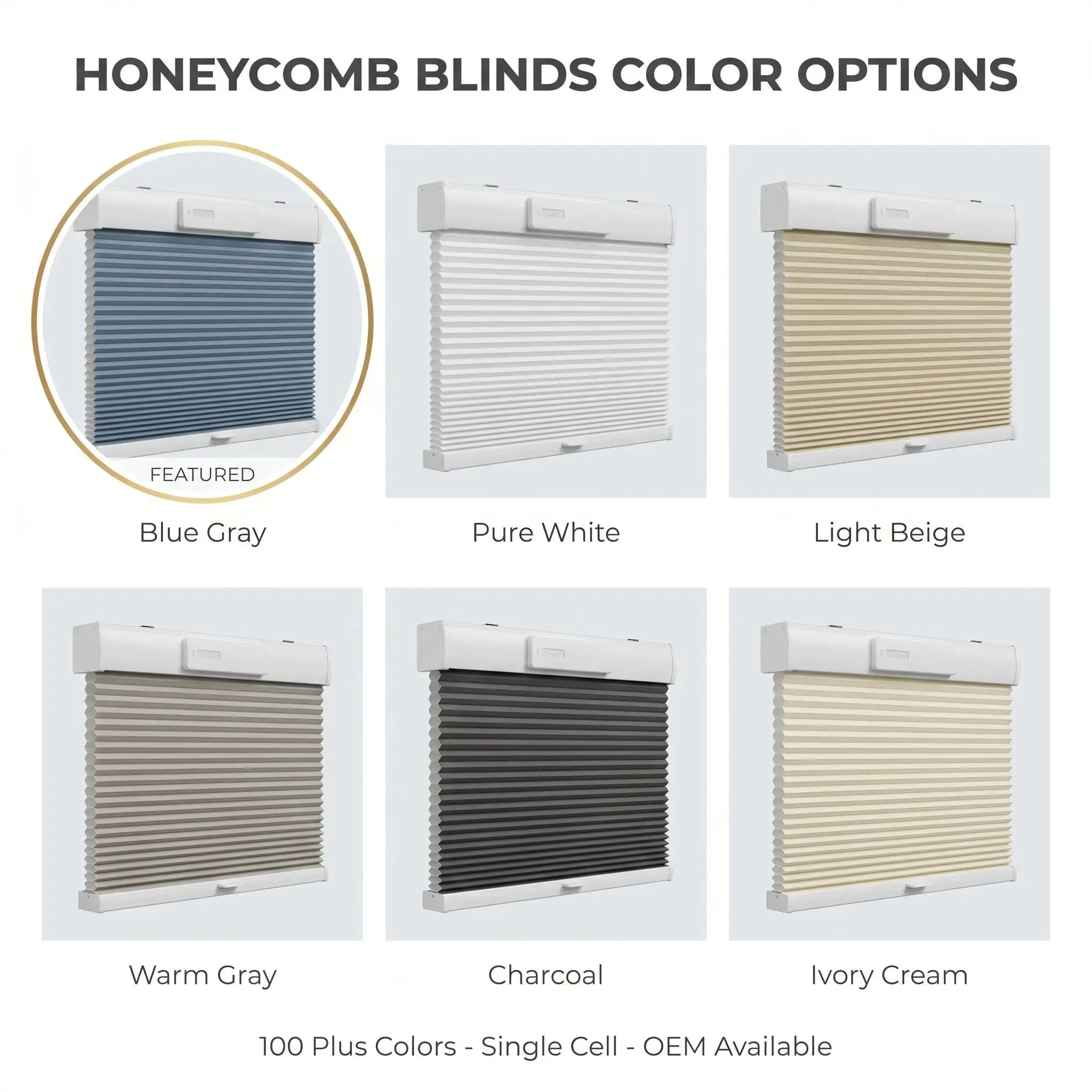Motorized Polyester Honeycomb Blinds Cordless Custom Size Thermal Insulation Anti-UV - Image 4